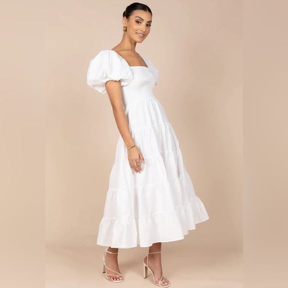 Petal & pup puff sleeve smocked tiered maxi nwot - Picture 2 of 7